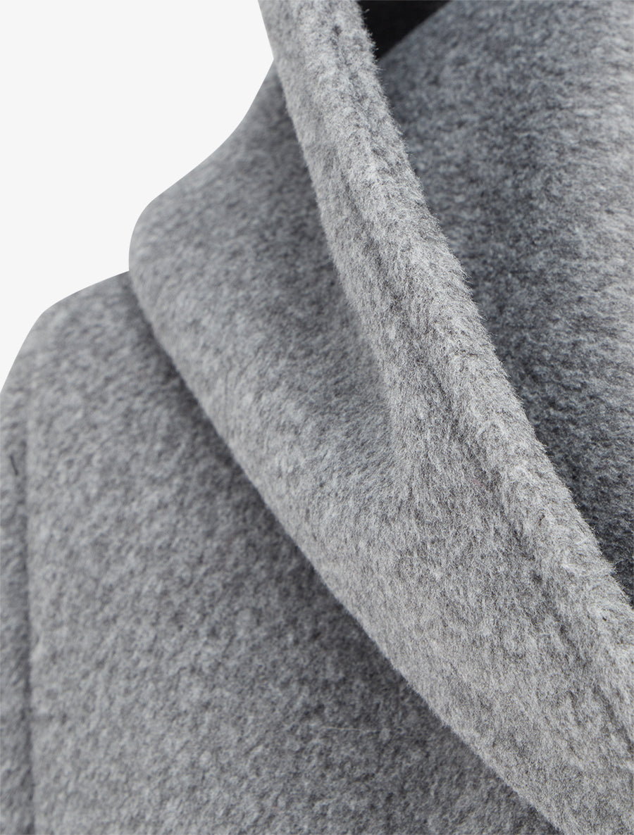 Manteau long à capuche coupe droite - Gris - 3