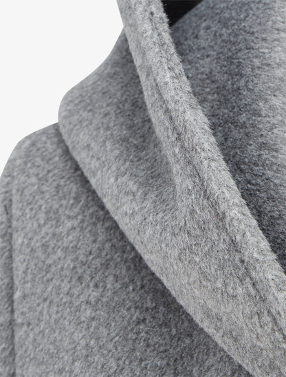 Manteau long à capuche coupe droite - Gris - 3