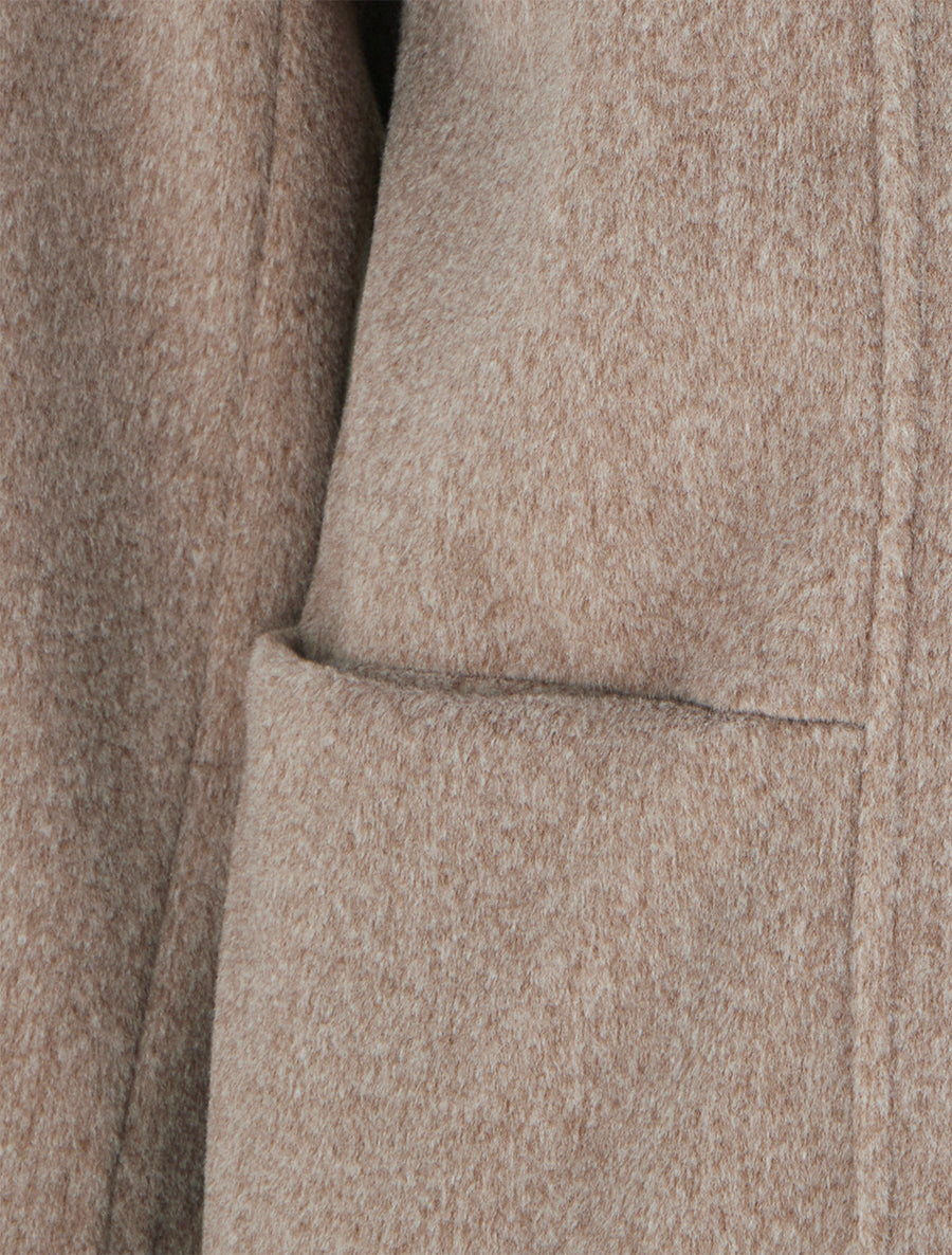 Manteau long à capuche coupe droite - Taupe - 3
