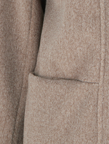 Manteau long à capuche coupe droite - Taupe - 3