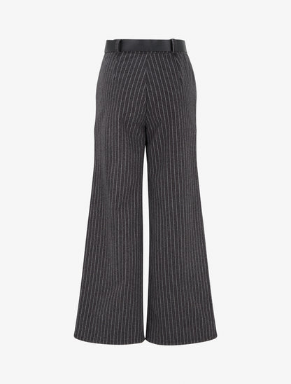 Pantalon épais imprimé à rayures - Noir - 2