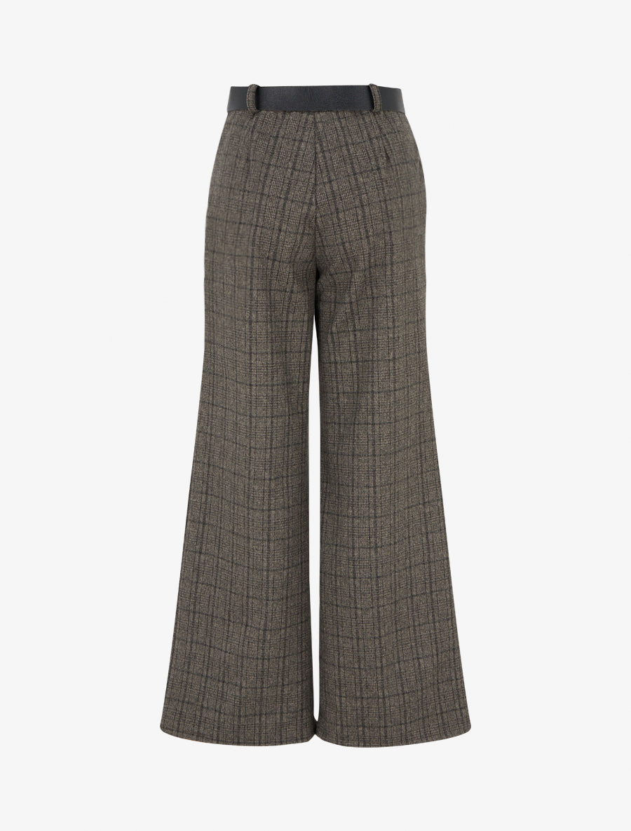 Pantalon épais imprimé tartan - Noir - 2