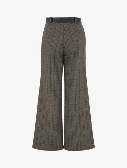 Pantalon épais imprimé tartan - Noir - 2