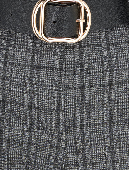 Pantalon épais imprimé tartan - Gris - 3