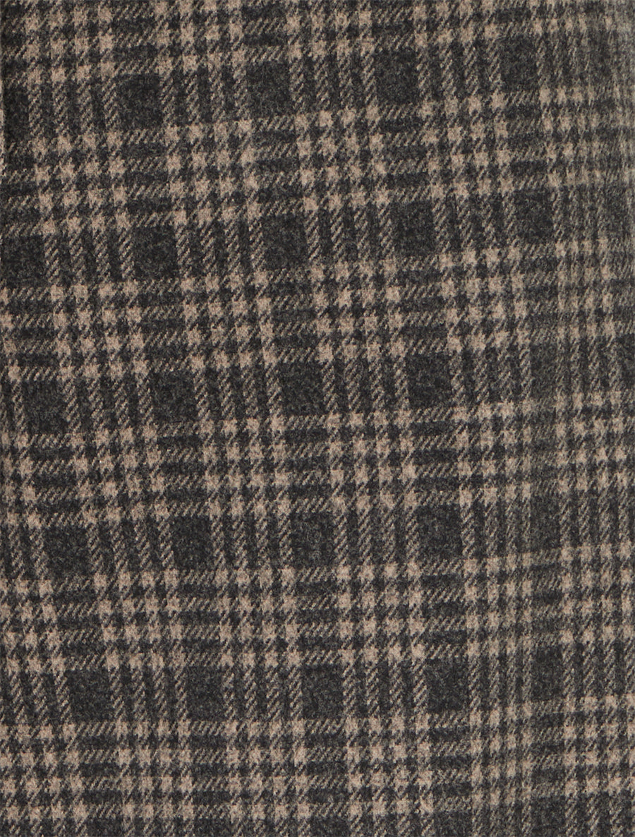 Pantalon épais imprimé carreaux - Taupe - 3