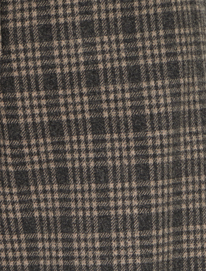 Pantalon épais imprimé carreaux - Taupe - 3