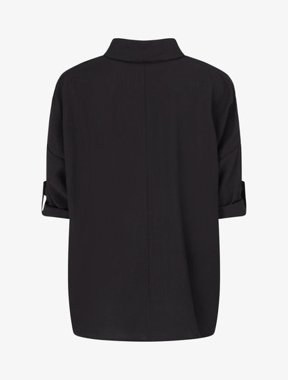 Blouse ample à broches métalliques - Noir - 2