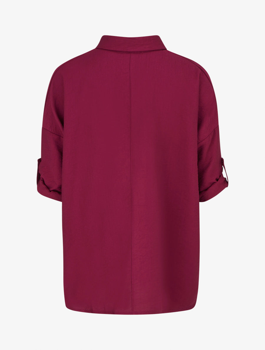 Blouse ample à broches métalliques - Lie de vin - 2