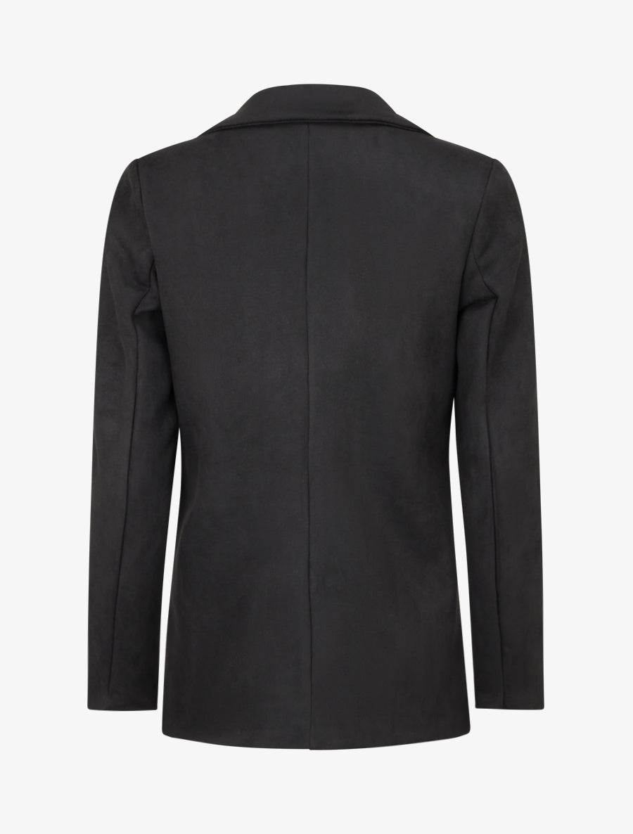 Blazer boutonné en suédine - Noir - 2
