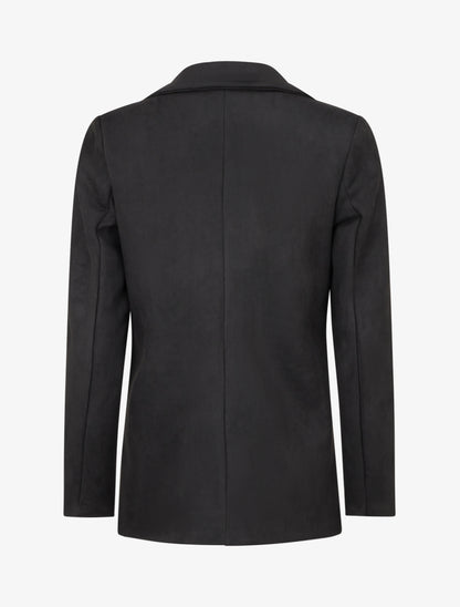 Blazer boutonné en suédine - Noir - 2