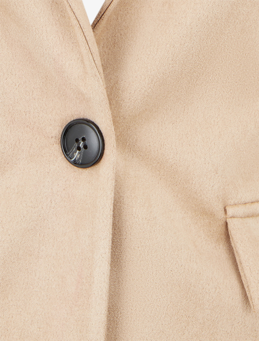 Blazer boutonné en suédine - Camel - 3