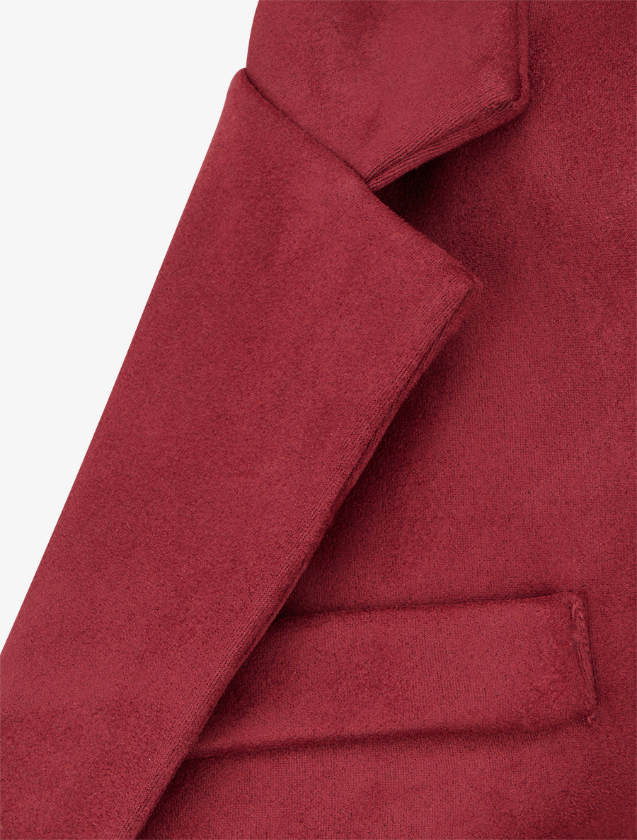 Blazer boutonné en suédine - Bordeaux - 3