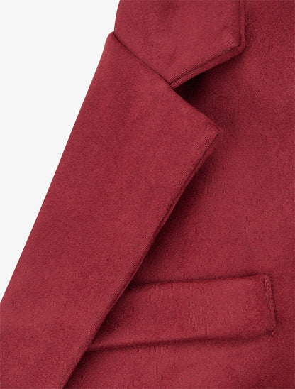 Blazer boutonné en suédine - Bordeaux - 3
