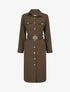 Robe chemise longue à poches décoratives - Marron - 1