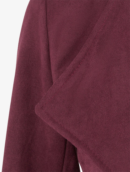 Veste suédine col droit zippée - Prune