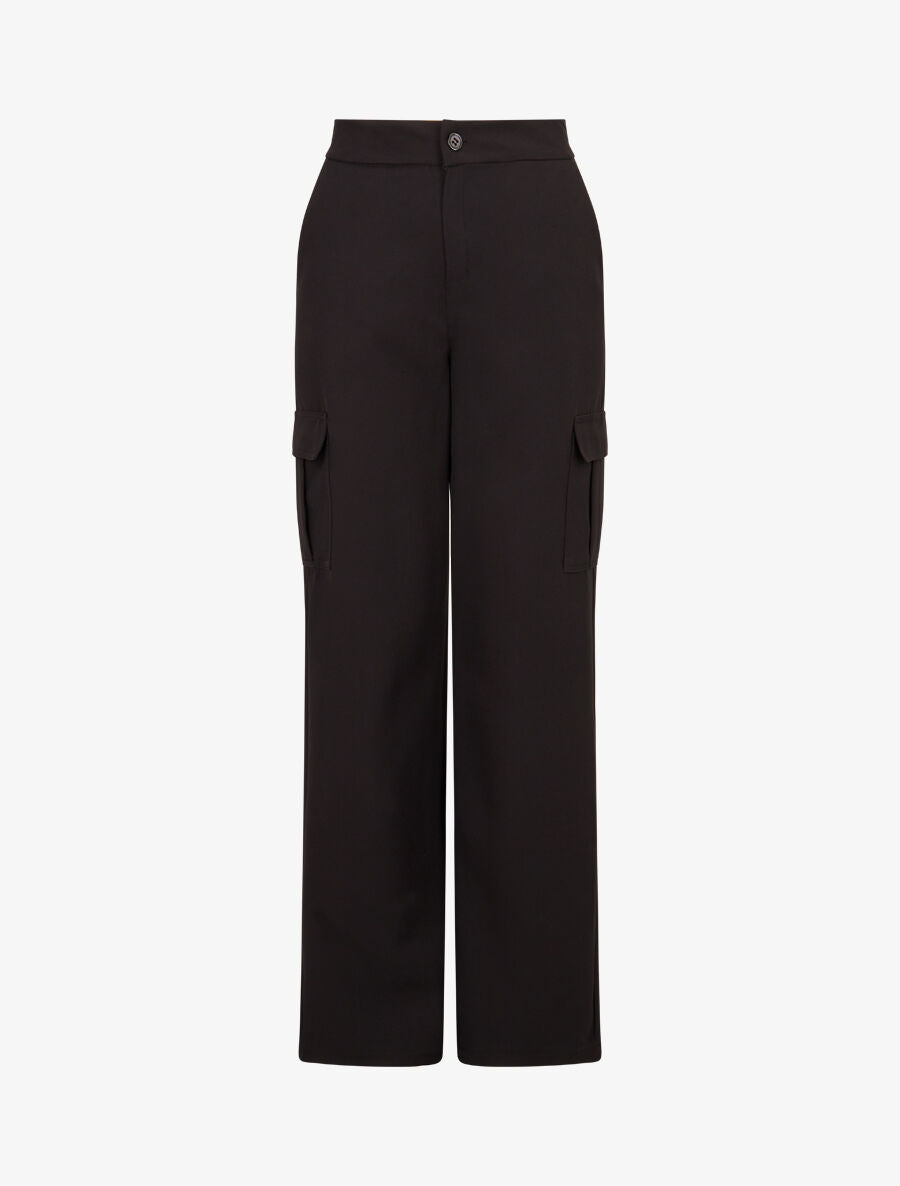 Pantalon droit à poches - Noir - 1