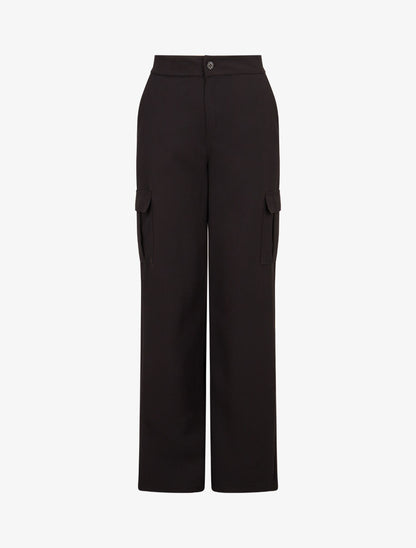 Pantalon droit à poches - Noir - 1