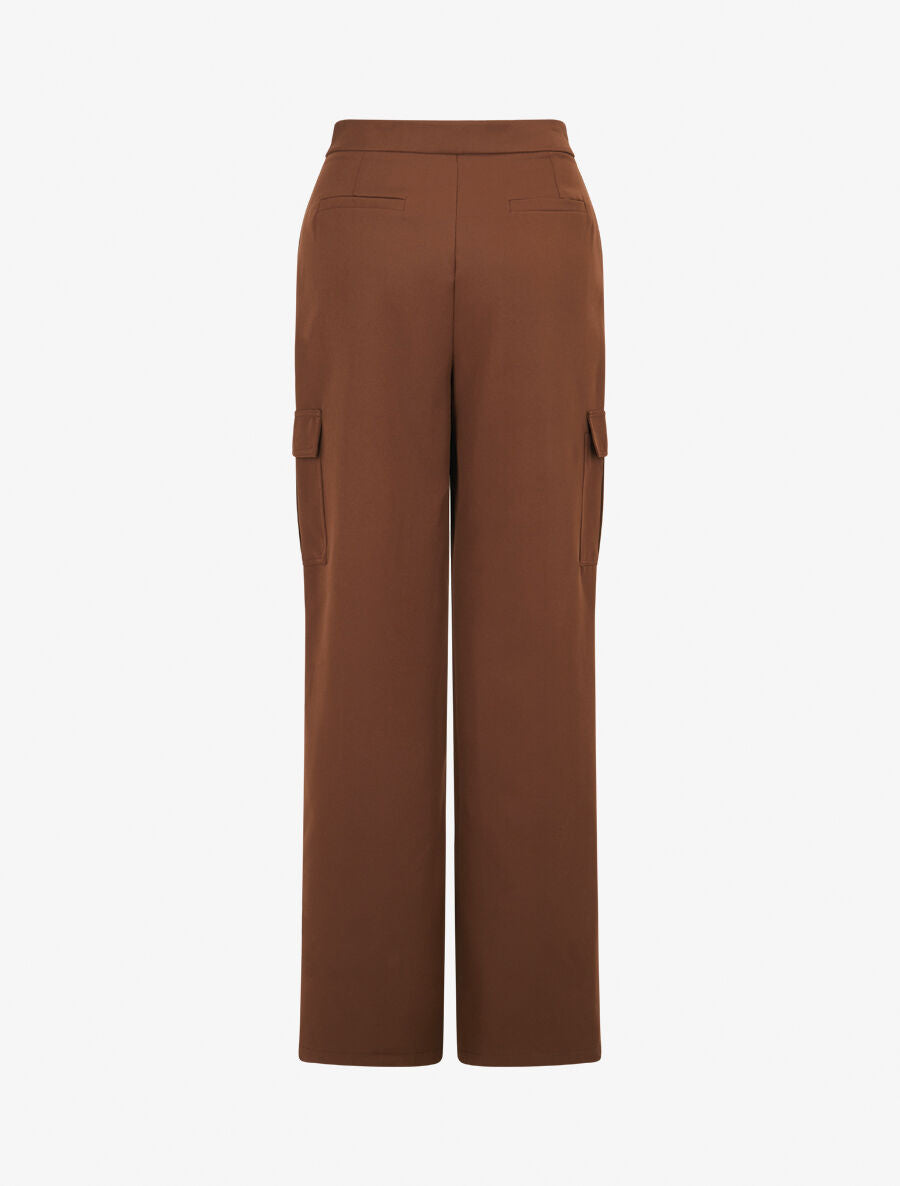 Pantalon droit à poches - Marron - 2