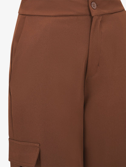 Pantalon droit à poches - Marron - 3
