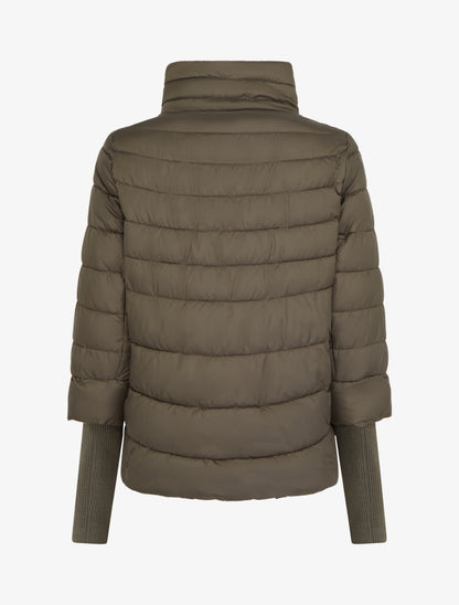 Doudoune courte à manches côtelés - Kaki - 2