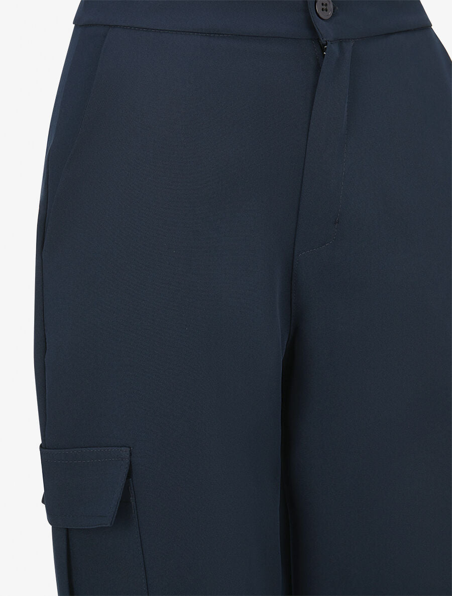 Pantalon droit à poches - Marine - 3