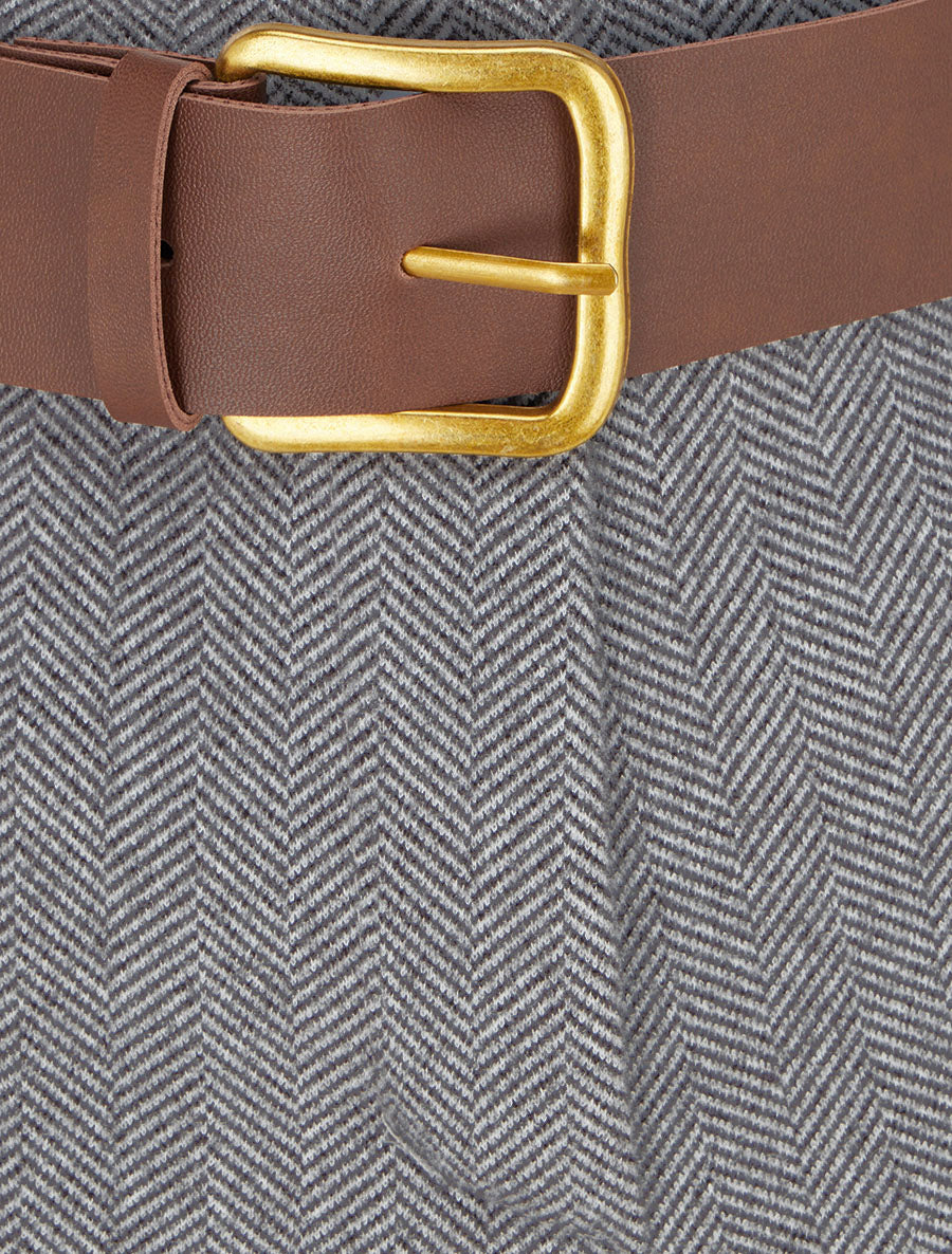 Short taille haute imprimé chevron - Gris