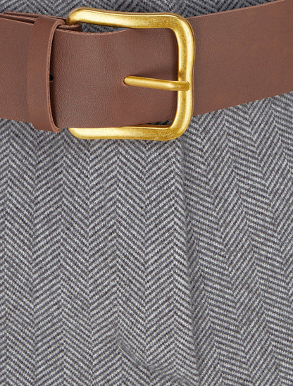 Short taille haute imprimé chevron - Gris