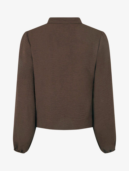 Blouse coupe boule détail crochet - Marron