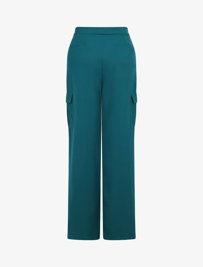 Pantalon droit à poches - Bleu canard - 2