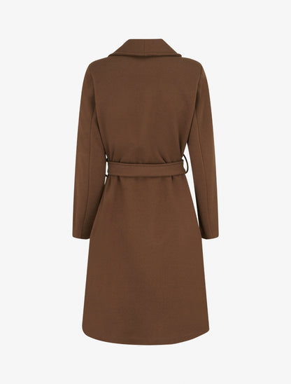 Manteau long ceinturé - Marron - 2