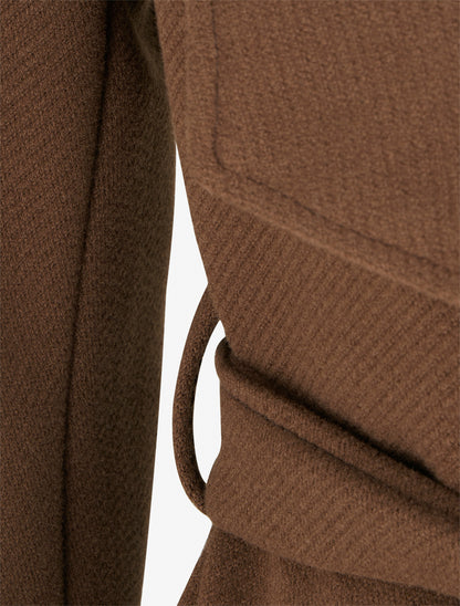 Manteau long ceinturé - Marron - 3
