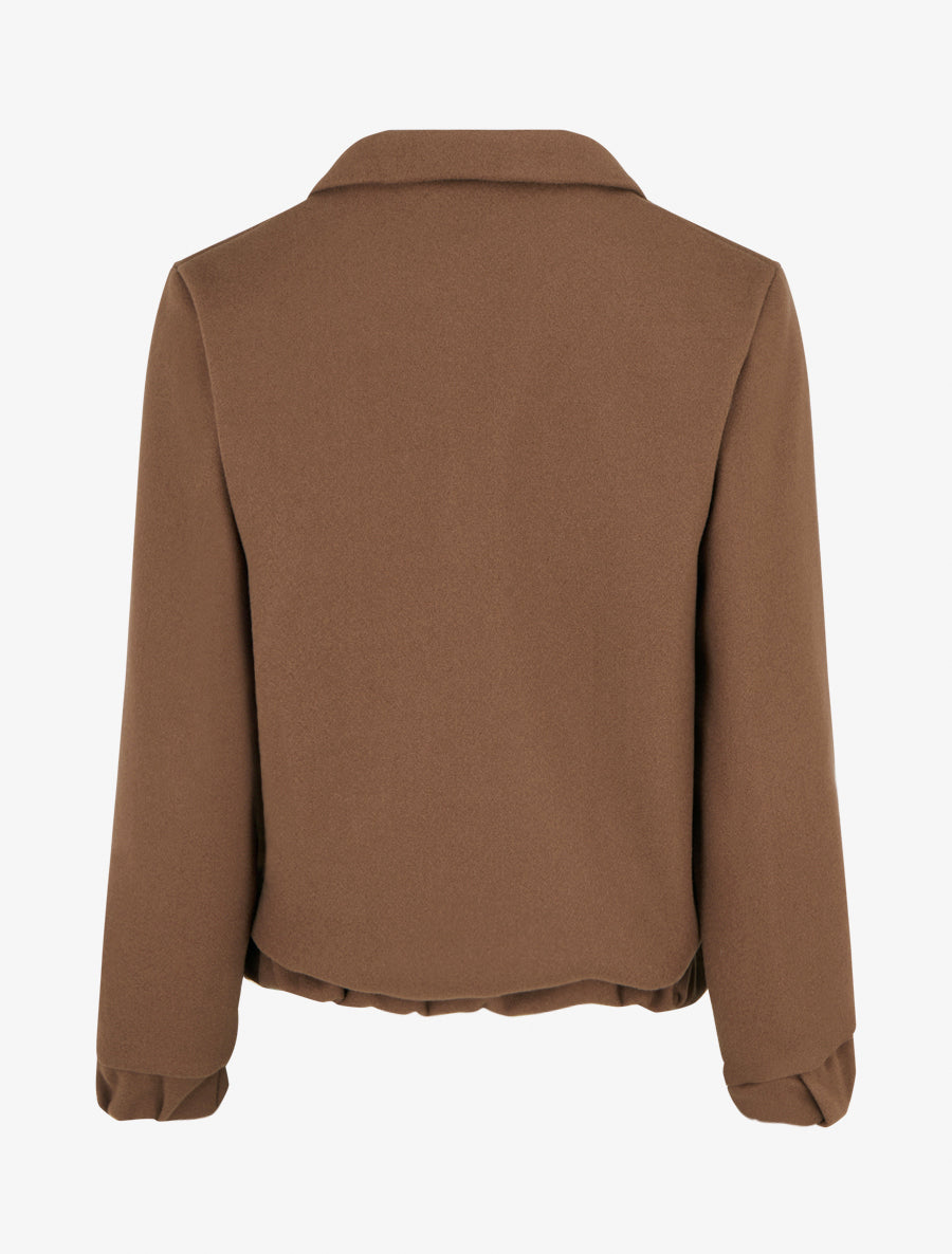 Blouson zippé à bords élastiqués - Marron - 2