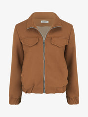 Blouson zippé à bords élastiqués - Camel - 1