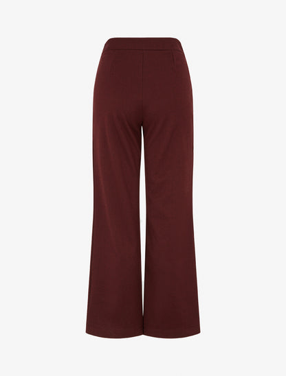 Pantalon à pont taille haute chevron - Bordeaux