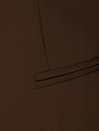 Veste droite col droit épaulettes - Marron