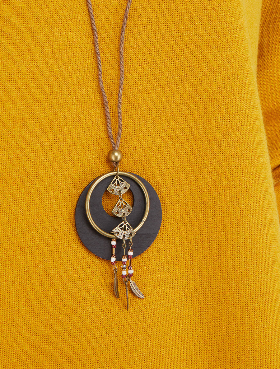 Pull droit à bords asymétriques - Jaune moutarde - 3