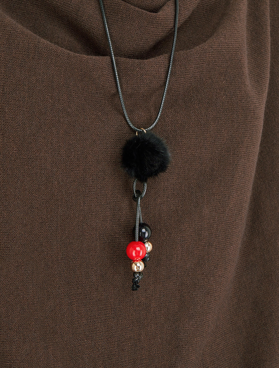 Pull fin manches chauve-souris - Marron