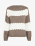 Pull en maille à rayures bicolore - Taupe - 1