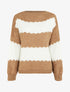 Pull en maille à rayures bicolore - Camel - 1