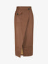Jupe longue en simili effet portefeuille - Marron - 1