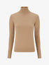 Pull fin à col roulé et boutons décoratifs - Camel - 1