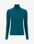 Pull fin à col roulé et boutons décoratifs - Bleu canard - 1