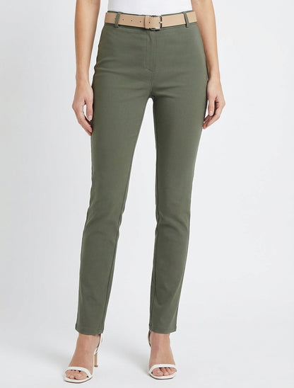Pantalon droit uni - Kaki