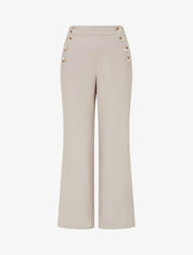 Pantalon droit à fermeture boutonnée sur les côtés - Taupe - 1