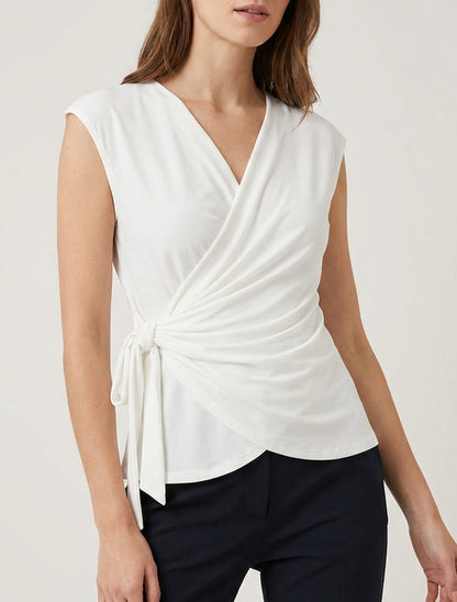 Top cache-cœur à liens à nouer - Blanc