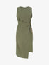 Robe longue unie à chaînette - Kaki - 1
