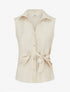 Chemisier sans manches effet drapé - Beige - 1