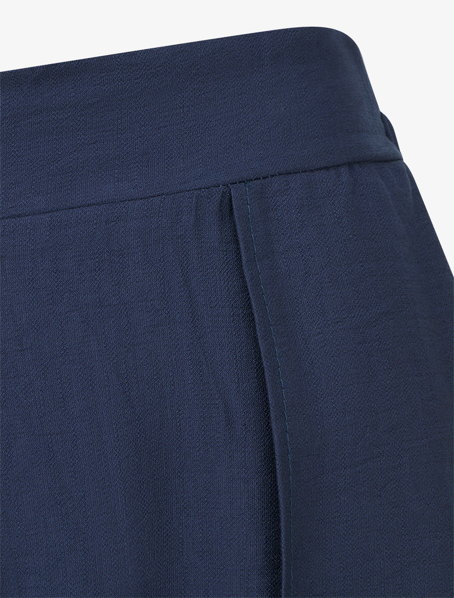 Pantalon ample à bords asymétriques - Marine - 3