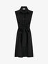Robe chemise sans manches à liens à nouer - Noir - 1