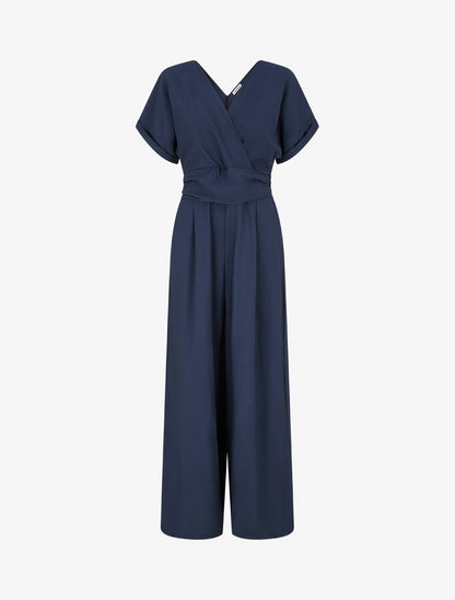 Combinaison unie à manches courtes - Marine - 1